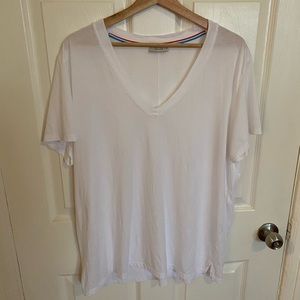 AYR white V neck 100% Prima cotton tee size XL
